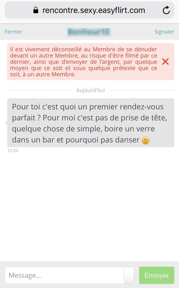 Messagerie Easyflirt mobile