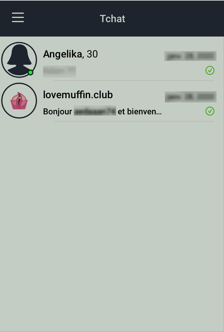 Love Muffin mobile messagerie